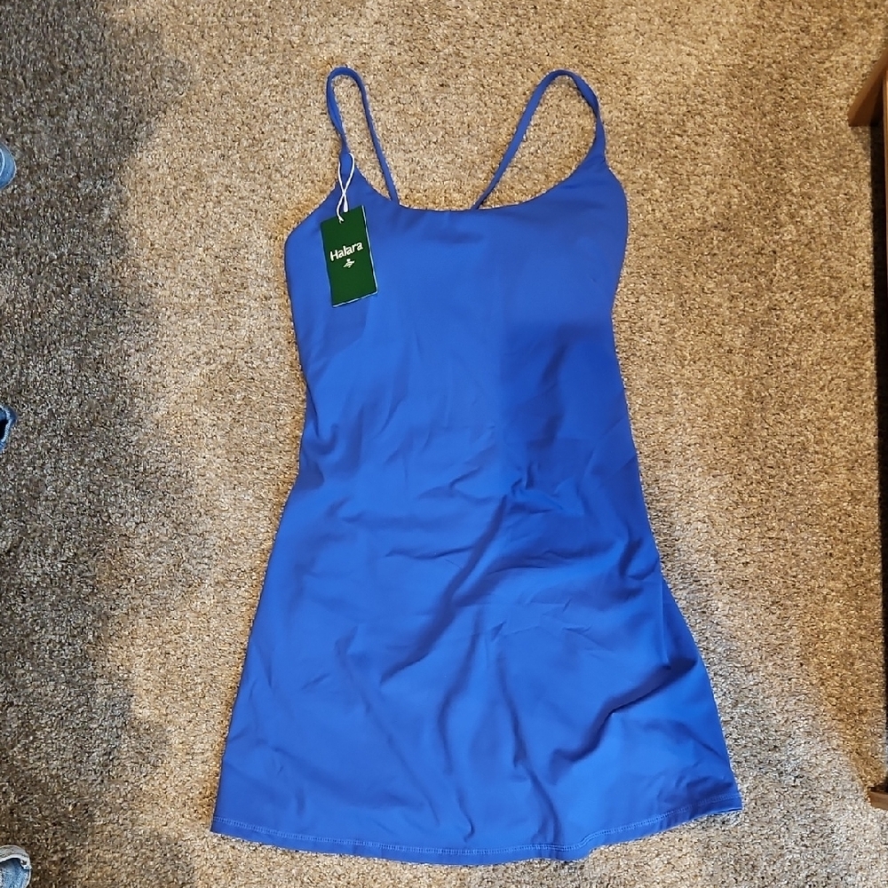 HALARA Blue Spaghetti Strap Dress